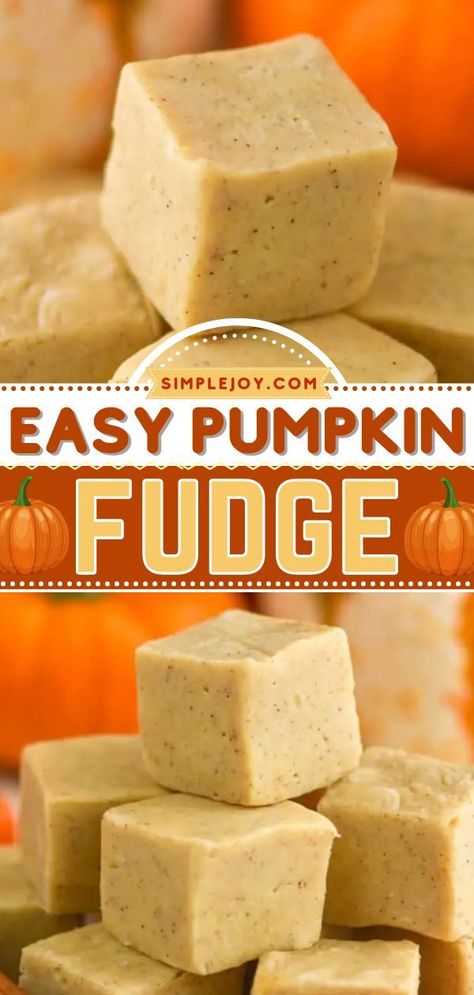 White Chocolate Pumpkin Fudge, Microwave Pumpkin Fudge, Pumpkin Pie Fudge Recipe Easy, Pumpkin Fudge With Marshmallow Fluff, Pumpkin Can Recipes Easy, Thanksgiving Fudge Ideas, Pumpkin Fudge Easy, Pumpkin Fudge Condensed Milk, Easy Halloween Fudge