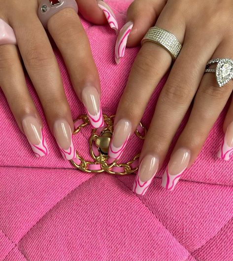 Nude Pastel Nails, French Tip Orange, Amra Olevic, Pink Chanel Bag, Pink French Nails, Pink Glitter Nails, Summery Nails, Work Nails, Cute Acrylic Nail Designs