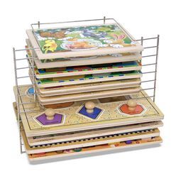 A puzzle rack to solve your storage puzzle! This sturdy wire rack holds up to six large and six small puzzles for convenient cleanup and organization. Melissa Doug Toys, Kite Shop, Puzzle Storage, Toy Musical Instruments, Melissa And Doug, Puzzle Shop, Melissa & Doug, Developmental Toys, Mickey Mouse And Friends