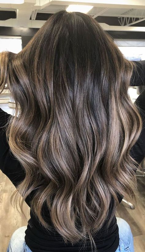 Ash Brown Icy Blonde Balayage, Ash Brown Partial Balayage, Light Mushroom Brown Hair Color Balayage, Ash Blonde Balayage Brunette, Beige Brown Balayage, Smoky Brunette, Brunette Hair Color Shades, Beautiful Light Brown Hair, Light Brown Hair Color