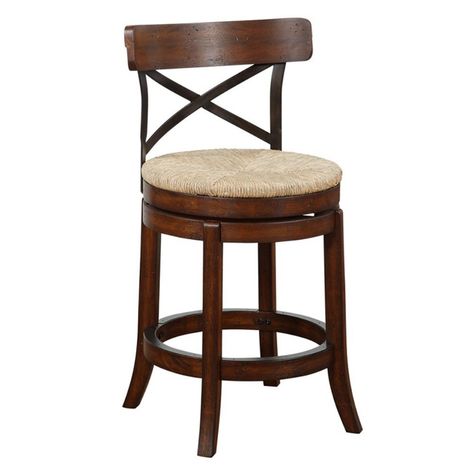 Boraam 24 in. Myrtle Counter Stool Transitional Bar Stools, Rustic Stools, Curved Wood, Swivel Counter Stools, Swivel Bar Stool, Bar Height Stools, Metal Cross, Swivel Stool, Counter Height Stools