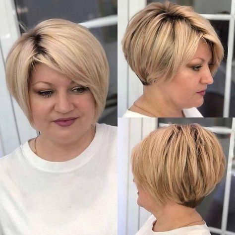 Short Hair For Chubby Faces, Double Chin Hairstyles, Bob Pendek, Fat Face Haircuts, Plus Size Hairstyles, Hairstyles For Fat Faces, Chubby Face Haircuts, Hairstyle For Chubby Face, Double Menton