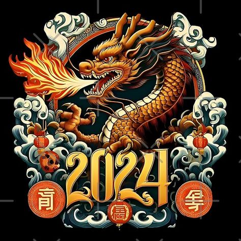 Year of the Dragon 2024 by FineArtsPro | Redbubble Year Of The Dragon 2024 Wallpaper, Dragon New Year 2024, 2024 Dragon Year, 2024 Year Of The Dragon, Dragon Year 2024, Year Of The Dragon 2024, F5 Savannah Cat, Lunar New Year Dragon, 2024 Dragon