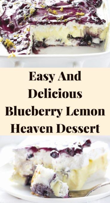 Easy And Delicious Blueberry Lemon Heaven Dessert - TASTYDONE Angle Food Cake Dessert, Lemon Blueberry Dessert Recipes, Heaven Dessert, Lemon Pudding Dessert, Easy Blueberry Desserts, Lemon Heaven, East Dessert, Blueberry Pudding, Blueberry Desserts Recipes