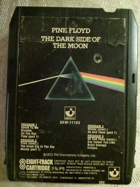 8 track tapes David Gilmour Pink Floyd, 8 Track Tapes, Bell Gardens, Crazy Diamond, Vinyl Covers, Dark Side Of The Moon, Brain Damage, Song List, A Day To Remember