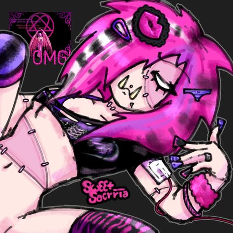 Scene Drawing Style, Scene Pfp For Discord, Scenecore Oc, Monster Pfp, Scene Art Style, Scenecore Pfp, Digital Art Oc, Cyberpunk Mode, Scene Kid Art