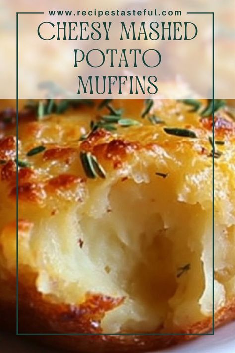 These Cheesy Mashed Potato Muffins are a delightful way to use up leftover mashed potatoes. With crispy edges and soft, cheesy centers, they make a perfect side dish or appetizer that your family will love! Mash Potato Muffins, Leftover Mashed Potato Cakes, What To Make With Leftover Mash Potatoes, Things To Do With Mashed Potatoes, Things To Do With Leftover Mashed Potatoes, Leftover Mashed Potato Recipes Breakfast, Ways To Use Leftover Mashed Potatoes, Mashed Potatoes In Muffin Tin Recipe, What To Make With Leftover Mashed Potato