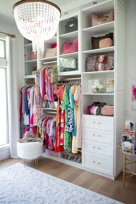 Home Edit Closet Organization, House Closet Ideas, The Home Edit Closet Organization, The Home Edit Closet, Home Edit Closet, Room Turned Into Closet, Closet Office Space, Tiny House Closet Ideas, Glamour Closet