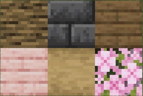 Cherry Blossom Block Pallet, Minecraft Cherry Blossom Color Palette, Cherry Blossom Minecraft Pallet, Cherry Blossom Block Palette Minecraft, Fairy Cottage Minecraft, Minecraft Palettes, Minecraft Palette, Minecraft Pallets, Block Pallets