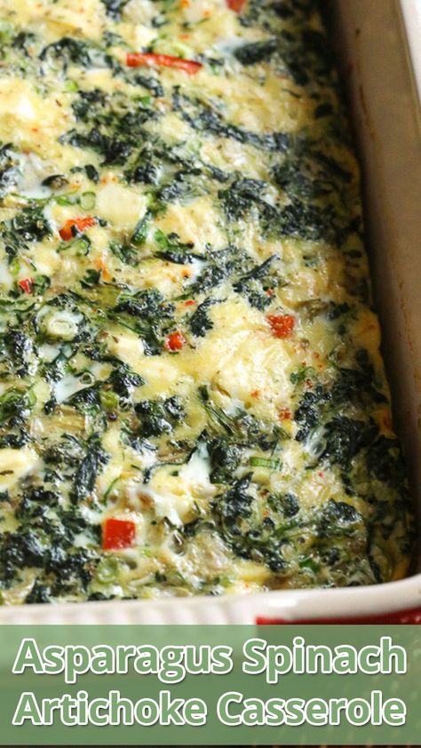 Spinach Artichoke Casserole, Asparagus Casserole Recipes, Artichoke Casserole, Asparagus Casserole, Asparagus Recipes Baked, Artichoke Recipes, Vegetable Casserole, Spinach Artichoke, Veggie Side Dishes