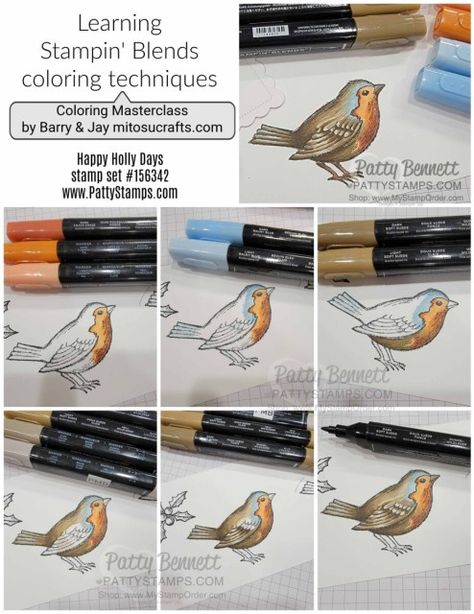 Blending Markers, Patty Bennett, Blender Pen, Free Stamps, Bird Stamp, Coloring Tips, Hello Cards, Color Techniques, Tree Cards