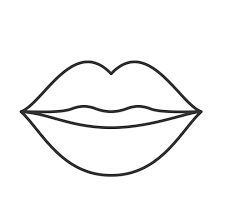 Lip Stencil, Mouth Clipart, Lips Printable, Lip Outline, White Lips, Color Pages, Lips Drawing, Silhouette Stencil, Lip Shapes