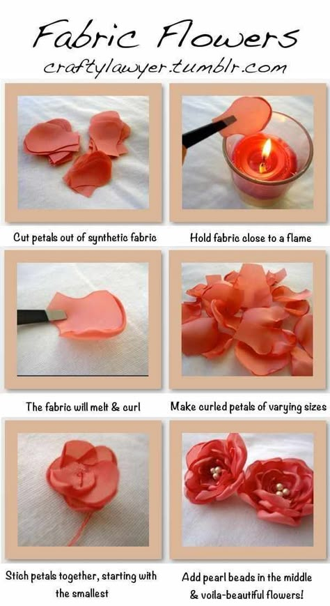 Easy Fabric Flowers, Making Fabric Flowers, Diy Flores, Fleurs Diy, Fabric Flower Tutorial, Handmade Flowers Fabric, Organza Flowers, Cloth Flowers, Fabric Flowers Diy