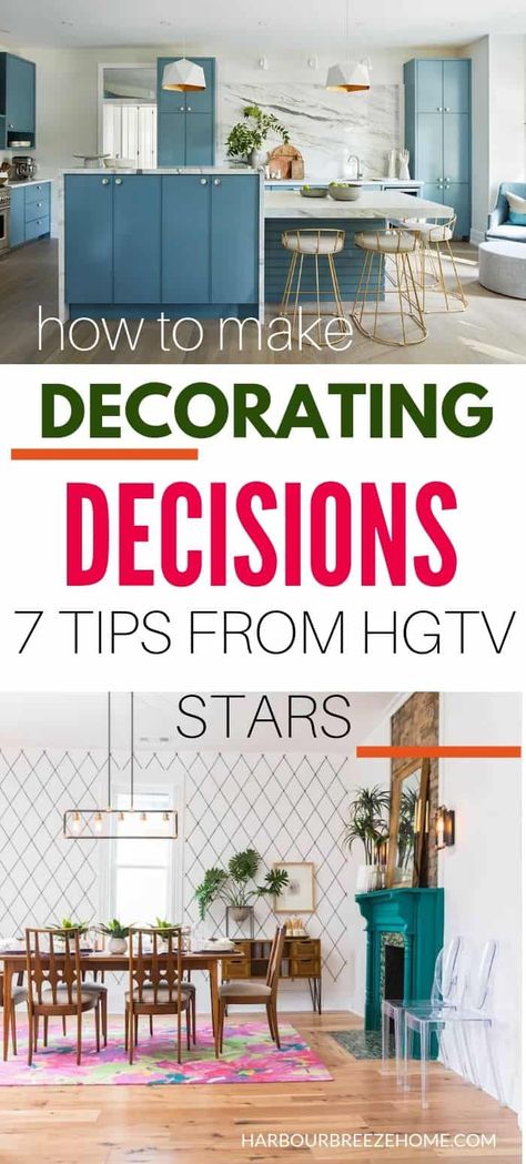 Learn from HGTV Stars! Break free from decorating paraylysis and begin to make home decor decisions with confidence.#hgtv #diydecor #homedecor #fixerupper #harbourbreezehome Hgtv Decorating Ideas, Fixer Upper Farmhouse, Fixer Upper Inspired, Hgtv Star, Notorious Rbg, Farmhouse Inspiration, Farmhouse Modern, Diy And Home Improvement, House Decorating