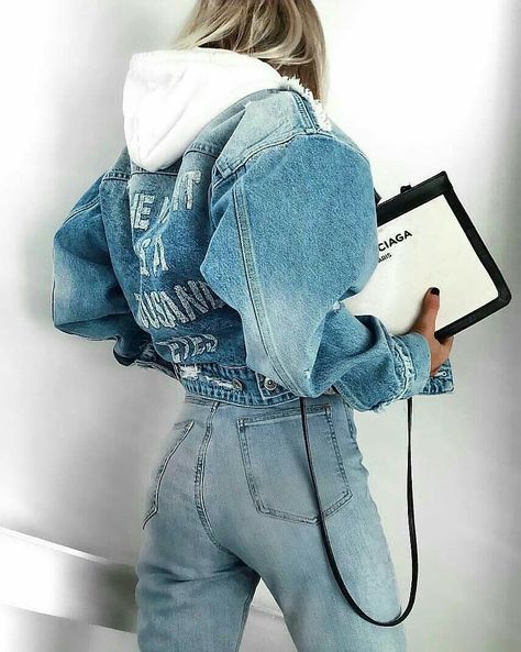 All Jeans, Fashion Days, Jeans Jacket, Outfit Goals, Outfits Casuales, Fashion Killa, Look Cool, Cropped Jeans, Look Fashion