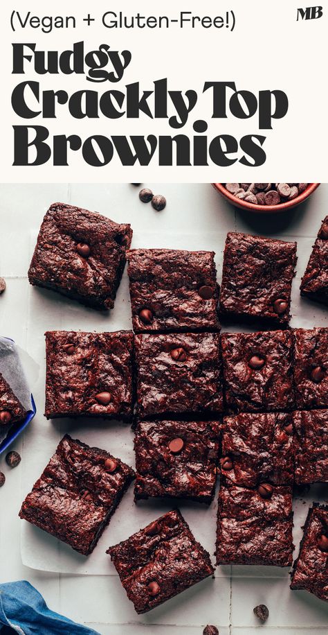 Vegan Gluten Free Brownies, Gluten Free Desserts Healthy, Grain Free Desserts, Sweet Potato Brownies, Vegetarian Desserts, Minimalist Baker, Brownie Toppings, Gluten Free Flour Blend, Gluten Free Brownies