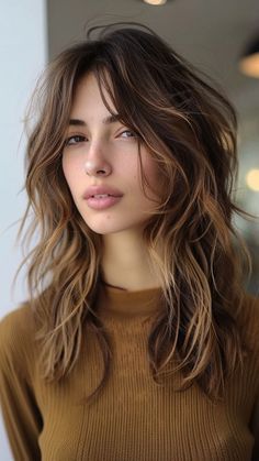 23 Elegant Long Layered Haircuts to Enhance Straight Hair Layered Hair On Wavy Hair, Long Hair Lots Of Layers Texture, Natural Wavy Haircut Layered Hairstyles, Wavy Long Hair With Layers, Layered Haircuts For Long Hair Wavy, Fresh Haircut Women, Haircuts For Naturally Wavy Hair Long, Shaggy Wavy Hair, Textured Layered Hair