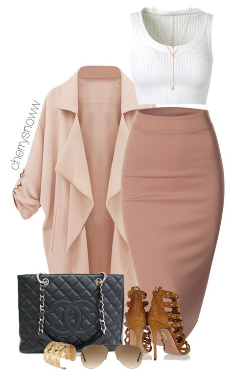 "Classy luxury outfit" by cherrysnoww ❤ liked on Polyvore featuring Doublju, Chanel, Aquazzura, Ray-Ban, AlaÃ¯a and Vince Camuto Girls Night Out Outfit Ideas, Night Out Outfit Ideas, Girls Night Out Outfit, Luxury Outfit, Skirt Diy, Outfit Polyvore, Chique Outfits, Outfit Chic, Night Out Outfit