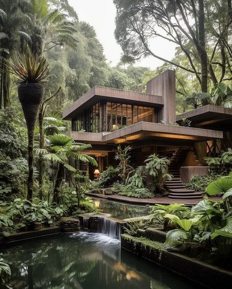 Jungle House, Bali House, Best Architecture, House In Nature, Green Architecture, Tropical House, Village House Design, Luxury Homes Dream Houses, Forest House