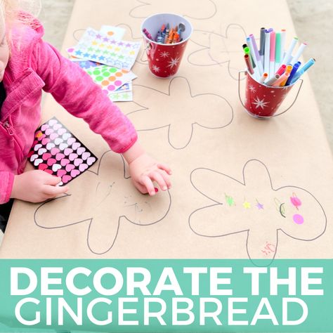 Gingerbread Sticker Art Christmas Activity Ideas, Art Activity For Kids, Gingerbread Unit, Christmas Activities For Toddlers, Gingerbread Man Activities, Gingerbread Activities, Easy Gingerbread, December Crafts, Gingerbread Crafts