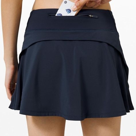 Never Worn Lululemon Play Off The Pleats Skirt True Navy The Slits, Pleats Skirt, Lululemon Skirt, Tennis Skirt, Skirt Length, Pleated Skirt, Mid Rise, Midi Skirt, Swift