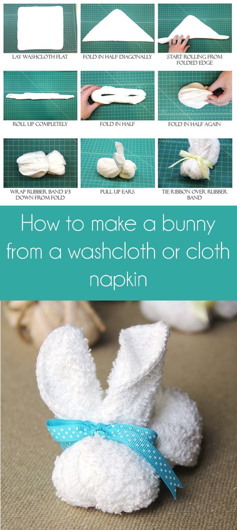 Washcloth Bunnies — Crafty Staci Washcloth Crafts Diy, Washcloth Animals, Washcloth Crafts, Săpunuri Handmade, Egg Fillers, Easter Egg Fillers, Towel Animals, Bunny Napkins, How To Fold Towels