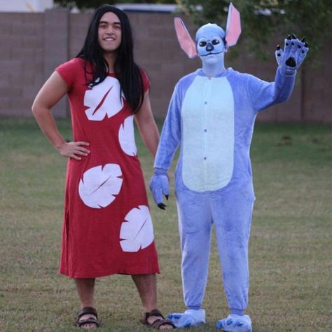 Funny Halloween Costumes Lilo And Stitch Funny, Best Halloween Costumes For Couples, Lilo Costume, Stitch Halloween Costume, Lilo And Stitch Costume, Party Animal Costume, Halloween Costumes For Adults, Sister Costumes, Stitch Costume