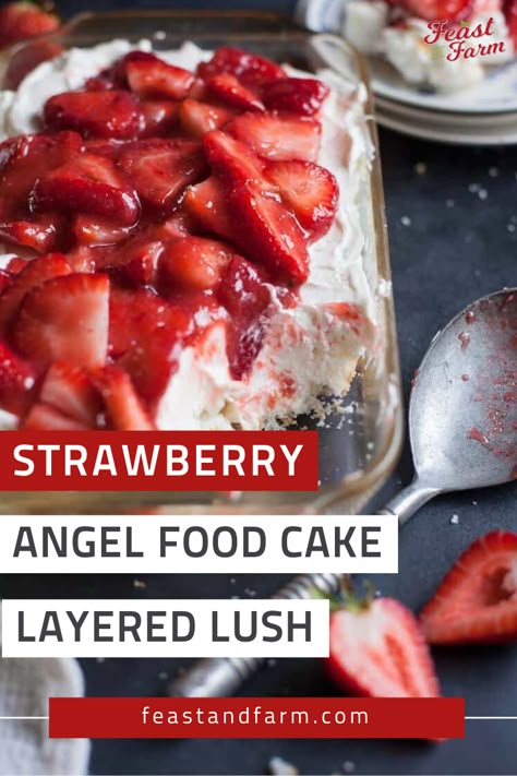 Dessert Potluck, Spring Dessert Ideas, Lush Desserts, Cream Cheese Whipped Cream, Strawberry Angel Food Cake, Lush Cake, Lush Dessert, Angel Food Cake Desserts, Easy Homemade Desserts