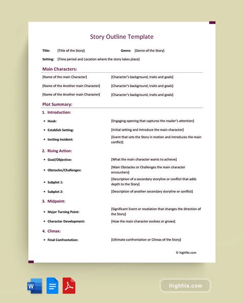 Short Story Outline Template - 7+ Worksheets for Word, PDF Format Short Story Template Writing, Story Writing Outline, Short Story Outline Template, Story Outline Template, Novel Outline Template Story Structure, Story Outline, Writing Outline, Story Planning, Writing Short Stories