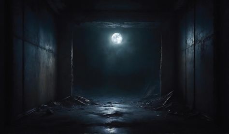 An eerie abandoned corridor enveloped in... | Premium Photo #Freepik #photo #night #moonlight #background #dark Ominous Background, Eerie Background, Moonlight Background, Photo Night, Background Dark, Random Art, Premium Photo, Black Backgrounds, The End