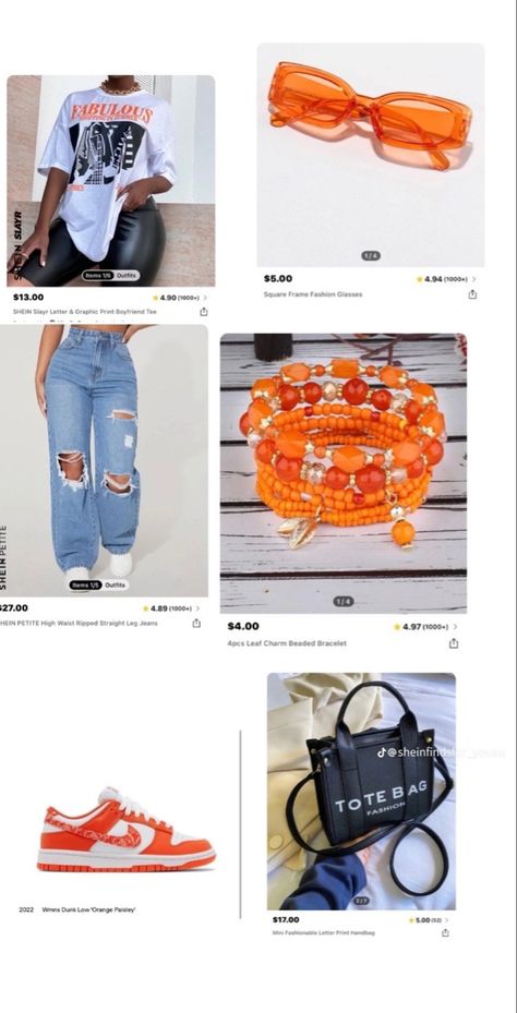 Orange Party Outfit Ideas, Trendy Shein Outfits, Shein Clothes, Outfit Shein, Shein Fits, Shein Finds, Matching Outfits Best Friend, Teen Swag Outfits, Stylish Summer Outfits