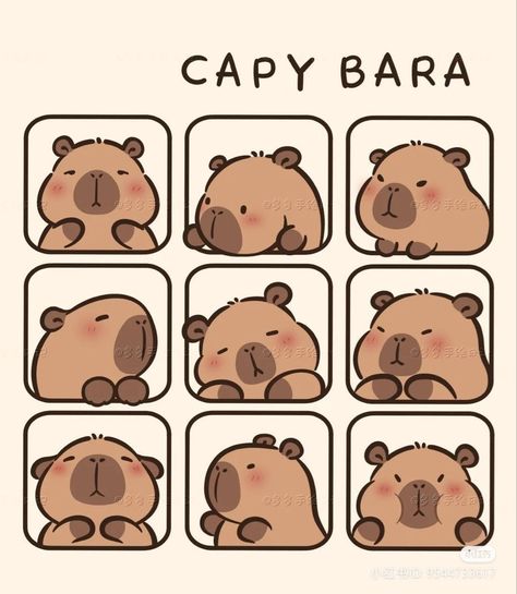 Capybara❤️ Kitty Cartoon, Cute Easy Doodles, Yas Queen, Images Kawaii, Seni Dan Kraf, Cute Animal Drawings Kawaii, Sticker Ideas, Cute Doodles Drawings, Cute Kawaii Drawings