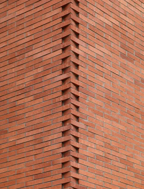 Brick Roof Design, Texture Materials Architecture, Brick Doorway, Bricks Architecture, Bricks Design, Building Signage, Black Brick Wall, Brick Projects, Brick Works