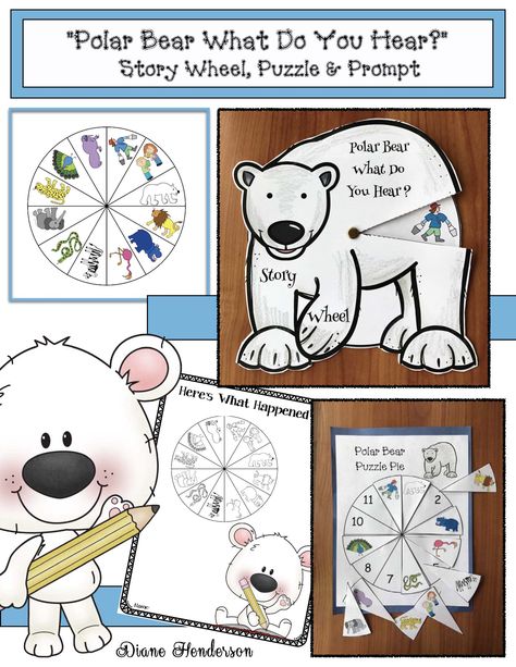 Polar Bears Activities, Brown Bear Brown Bear Activities, Bear Activities, 5 Senses Activities, Polar Bear Craft, Brown Bear Brown Bear, What Do You Hear, Author Study, Wheel Craft