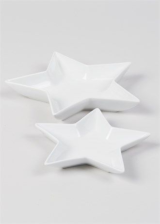 2 Pack Star Shaped Serving Dishes Food Network Star, Star Bowl, St Nicholas, Christmas Dining, Star Shape, Ceramic Bowls, Tis The Season, Serving Dishes, White Porcelain