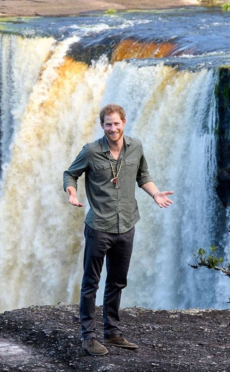 Prince Harry from The Big Picture: Today's Hot Photos | E! Online Kaieteur Falls, Prince Harry Pictures, Heavy Is The Crown, Princ Harry, Prince Harry Of Wales, Prince Harry Photos, Prins William, Prinz Charles, Royal Family Pictures