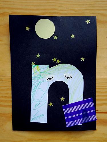 N Is For Night, Letter N Activities, Sound Activities, Preschool Letter Crafts, Letter Book, Letters Ideas, Mud Hut, Abc Crafts, Early Childhood Literacy