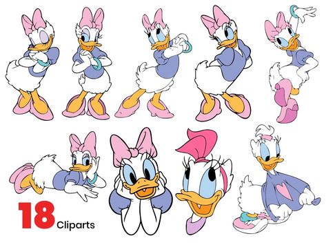 Duck Vector, Pata Daisy, Mickey Mouse Clipart, Donald Disney, Duck Tattoos, Cute Dragon Drawing, Daisy Party, Disney Trip Shirts, Disney Duck