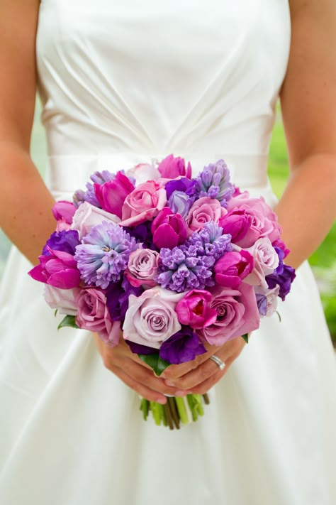 Gorgeous pink and purple bridal bouquet by Blossoms of Burlington, Ontario. Pink and purple wedding flowers. Pink Purple Wedding Flowers Centerpiece Ideas, Pink And Purple Prom Bouquet, Pink Purple Blue Wedding Bouquet, Pink And Purple Bouquet Wedding, Prom Bouquet Purple Dress, Purple And Pink Wedding Flowers, Purple Prom Bouquet, Pink Purple Wedding Flowers, Pink Purple Wedding Theme