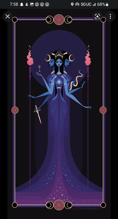 Paper Forest, Goddess Of Magic, Greek Goddess Art, Hecate Goddess, Arte 8 Bits, Witchy Wallpaper, Fantasy Magic, Greek Mythology Art, Triple Goddess