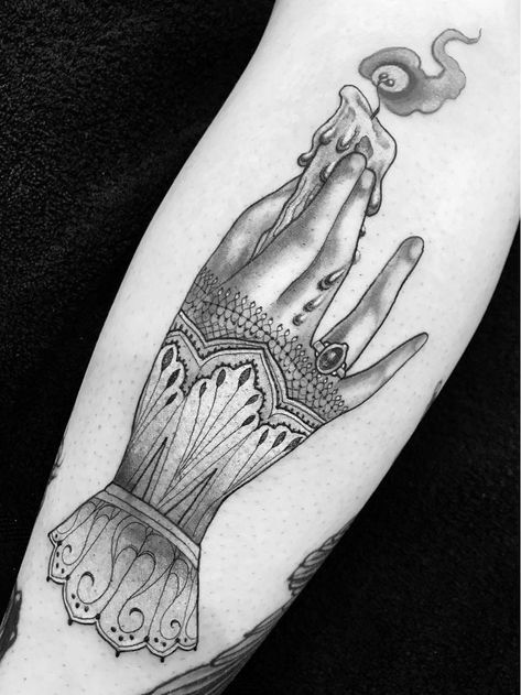 Victorian hand tattoo by Miss Juliet #MissJuliet #hand #victorian #lace #tears #candle - Top 10 Cities to Get Tattooed In #SanFrancisco #tattooidea #tattoo #tattooart #vacation #travel #top10 #top10cities #gettattooed | Nov 11th 2019 | 1234296 Victorian Hand Tattoo, Hand Tattoo Images, Victorian Tattoo, Lace Tattoo Design, Hands Tattoo, Candle Tattoo, Hand And Finger Tattoos, Victorian Hand, Lace Tattoo