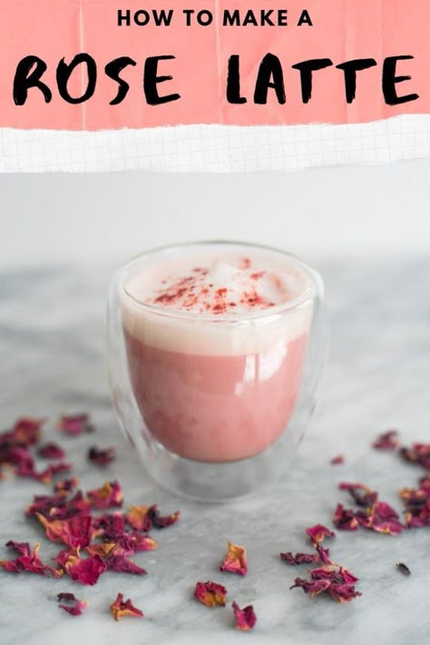 Rose Latte Recipe - Healthy, Natural and Easy - Tea Cachai Rose Latte Recipe, Cream Patisserie, Rose Latte, Tea Latte Recipe, Homemade Tea, Tea Ideas, Gut Flora, Morning Drinks, Latte Recipe