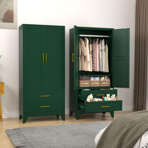 The 32 Best Furniture Pieces You Can Unearth on Amazon Metal Wardrobe, Steel Wardrobe, Wardrobe Storage Cabinet, Armoire Wardrobe Closet, Armoire Wardrobe, Pantry Storage Cabinet, Storage Cabinet With Drawers, Metal Storage Cabinets, Wardrobe Drawers