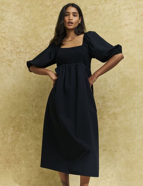 Black smock dress