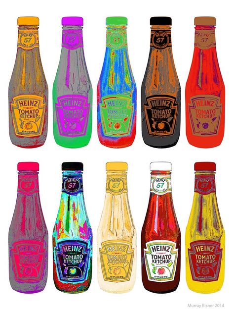 HEINZ TOMATO KETCHUP 10 X on White ///  Pop Art Print on Fine Archival Etching Paper,  Watercolor Paper or Canvas by EisnerArt on Etsy https://www.etsy.com/listing/215634890/heinz-tomato-ketchup-10-x-on-white-pop Pop Art Consumerism, Pop Art Objects, Ks3 Art, Colorful Wall Decor, Heinz Tomato Ketchup, Heinz Ketchup, Pop Art Wall, 2024 Art, Art Movements