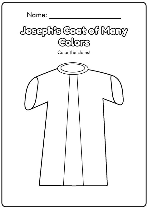 Josephs Coat of Many Colors Template Josephs Coat Of Many Colors Printable, Joseph And His Coat Of Many Colors, Joseph's Coat Of Many Colors Craft, Joseph Bible Crafts, Joseph Crafts, Trust Building Activities, Colors Template, Joseph Coat, Trust Exercises