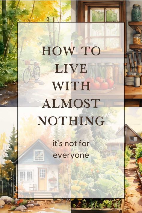 Ready for a drastic life change that's both challenging and rewarding? Discover 'Live a Simple Life With No Money,' featuring unique ideas to cut expenses and live a more frugal life without sacrificing the things that matter most. Embrace a simpler, more fulfilling life and learn how Hearts Content Farmhouse can make that dream a reality. Simple Frugal Living, Low Maintenance Lifestyle, Simple Living Decor, Cottage Core Homestead, Hearts Content Farmhouse, How To Live Without Money, Simple Living Books, Cottagecore On A Budget, Simple Home Aesthetic