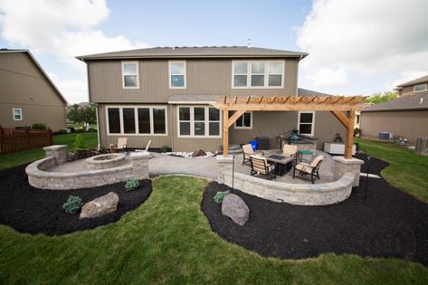 Outdoor Living Patio Ideas, Backyard Patio Designs With Deck, Backyard Living Space, Patio Design Ideas Layout, Large Patio Ideas Layout, Patio Design Layout, Family Backyard Layout, Patios Ideas Backyard, Patio With Pergola