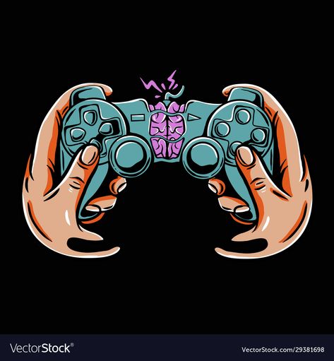 Game Controller Art, Wallpaper Iphone 7 Plus, Electronics Illustration, Brain Design, Gaming Design, Design Games, Inside Art, Vector Game, Retro Gaming Art