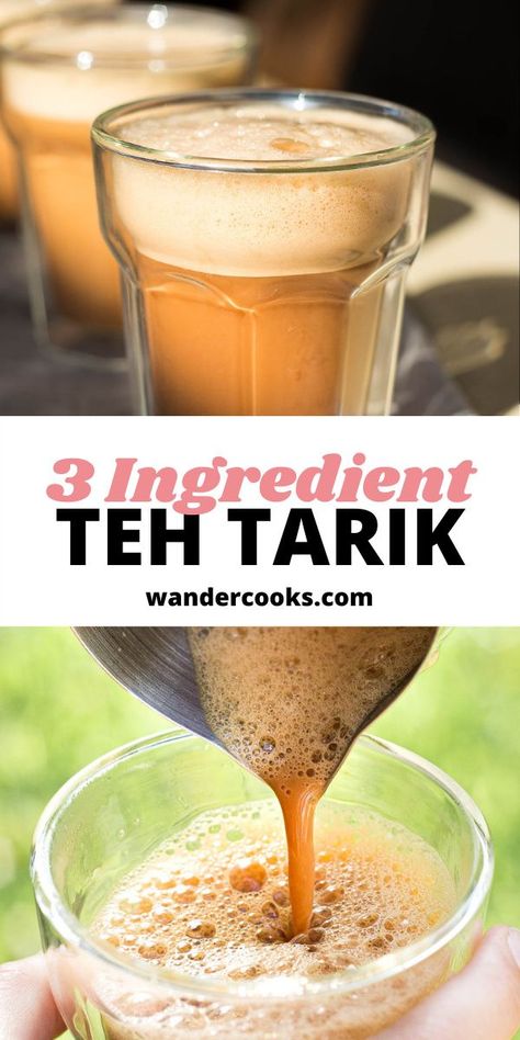 This Southeast Asian sweet drink, locally known as teh tarik or “pulled tea”, is a blast to make. Test your pouring skills to the max for the perfect froth on top of this addictive bitter sweet teh tarik recipe. Asian Tea Recipes, Teh Tarik, Healthy Asian Recipes, Asian Dinners, Asian Tea, 5 Minute Meals, Easy Asian Recipes, Easy Asian, Asian Snacks